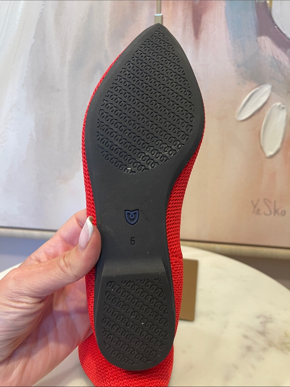 Rothy's Red Pointed Knit Flats - Size 6m - Picture 6 of 7